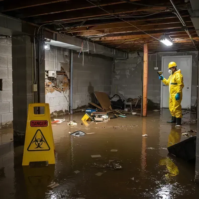 Flooded Basement Electrical Hazard in Union County, IL Property